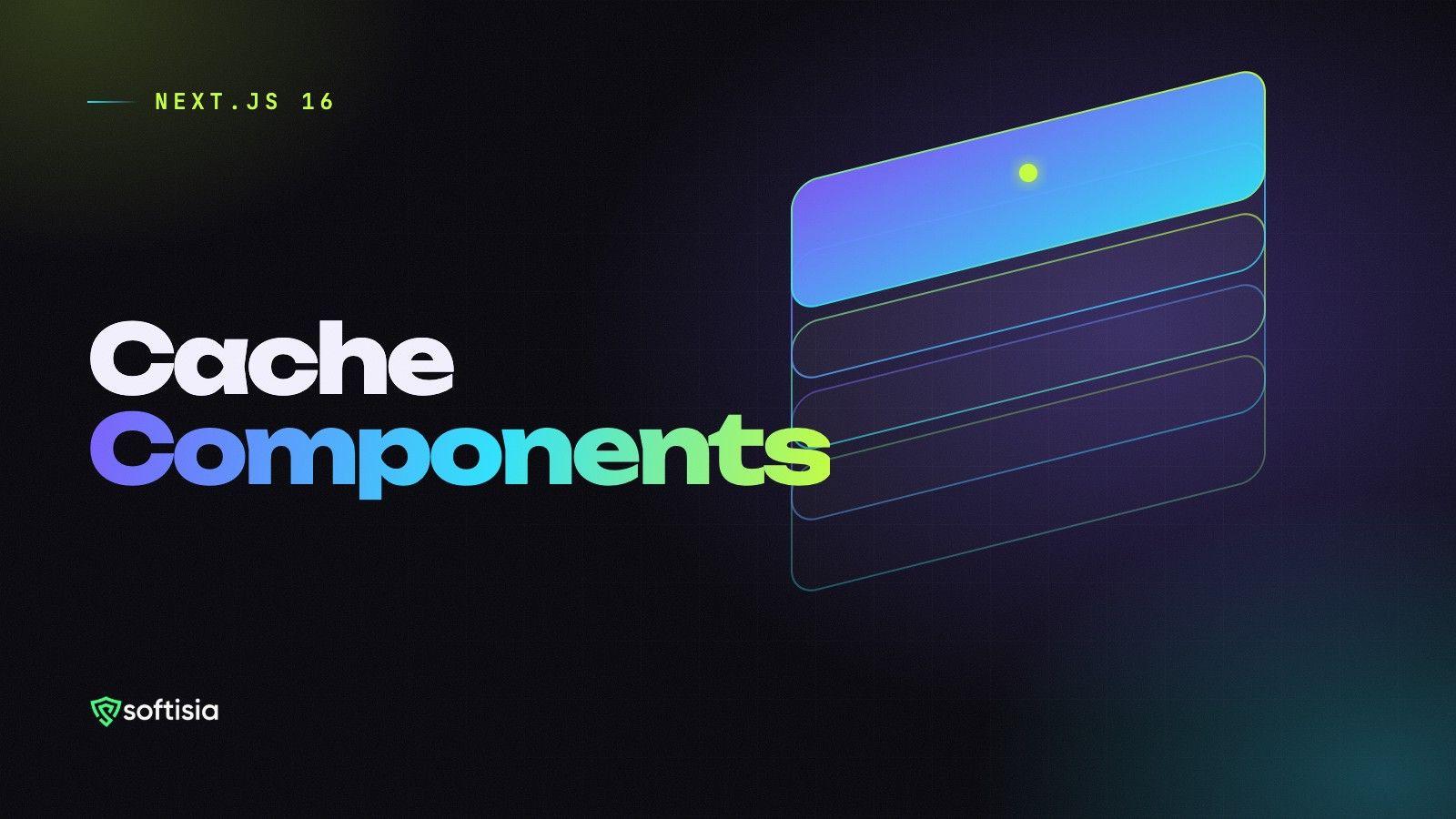 Layered glass panels representing cached layers of a Next.js page